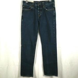 Hollister Jeans Mens Sz 28Wx29L Dark Wash Cotton Straight Leg‎ Button Fly
